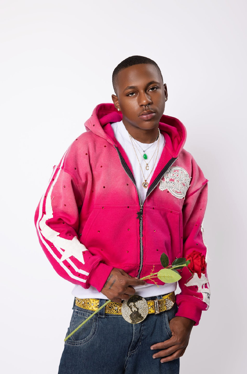 Valentine’s Day “ Petal pink “ Zip up hoodie