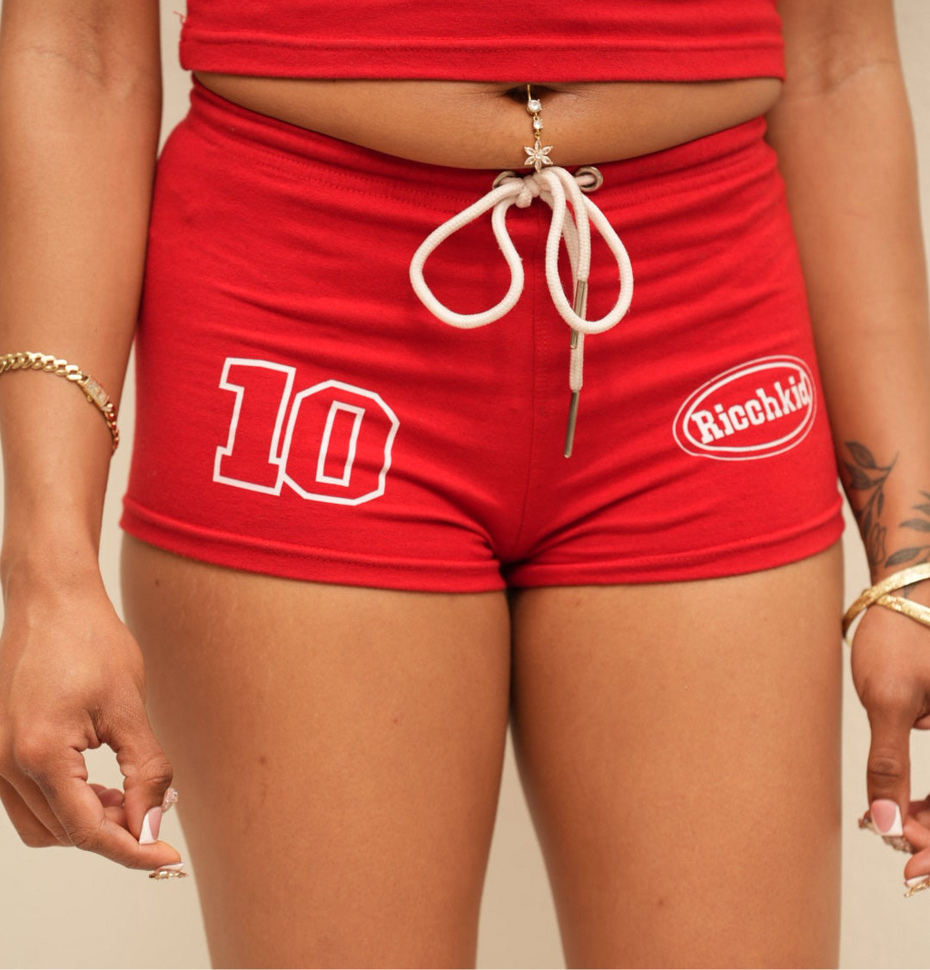 Really her attire “RED” baby tee set