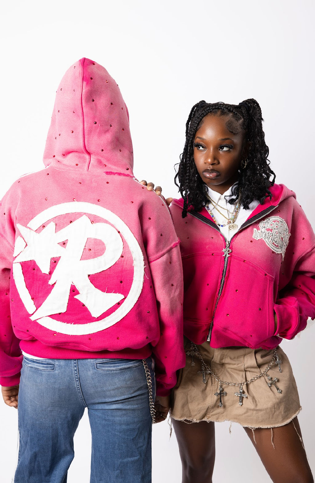 Valentine’s Day “ Petal pink “ Zip up hoodie