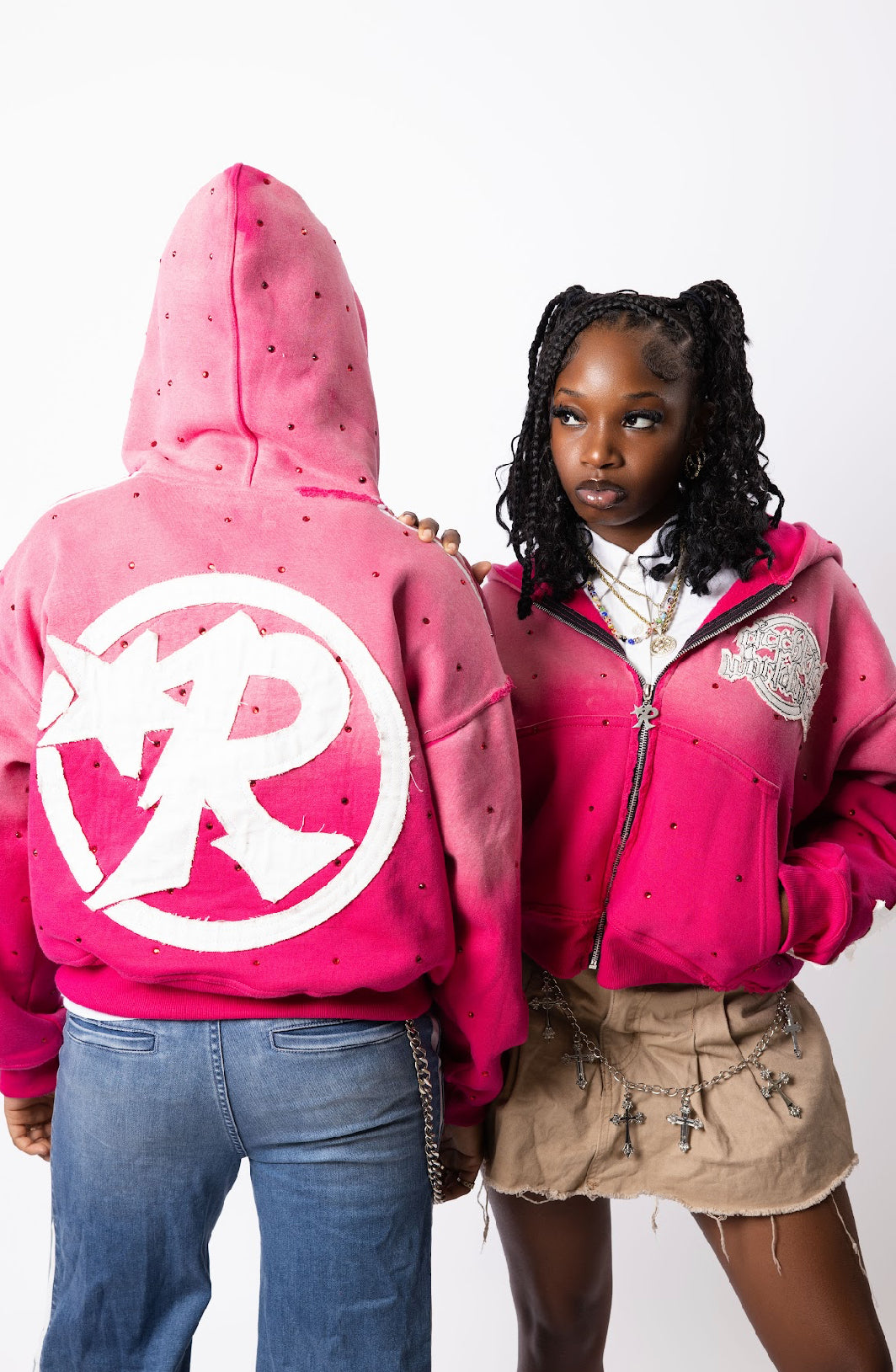 Valentine’s Day “ Petal pink “ Zip up hoodie